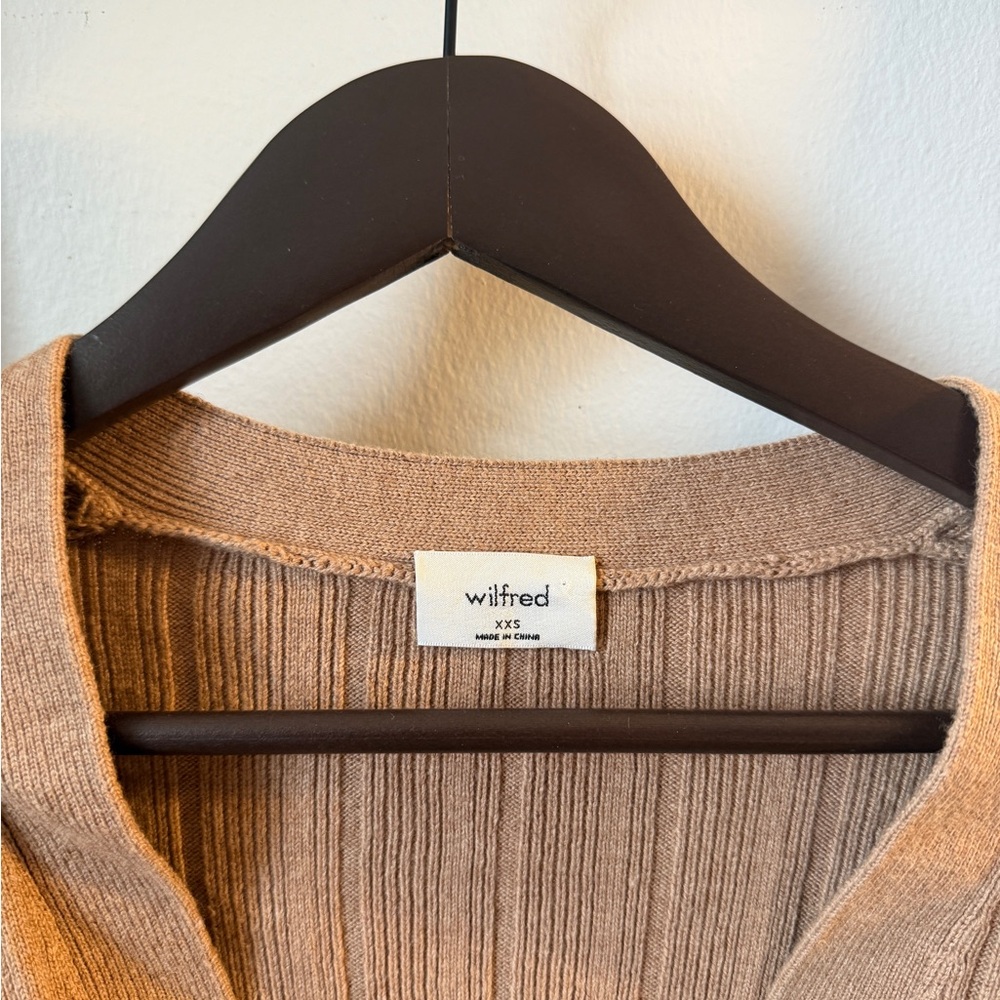 Wilfred Camel Ribbed Cardigan - Picture 3 of 8